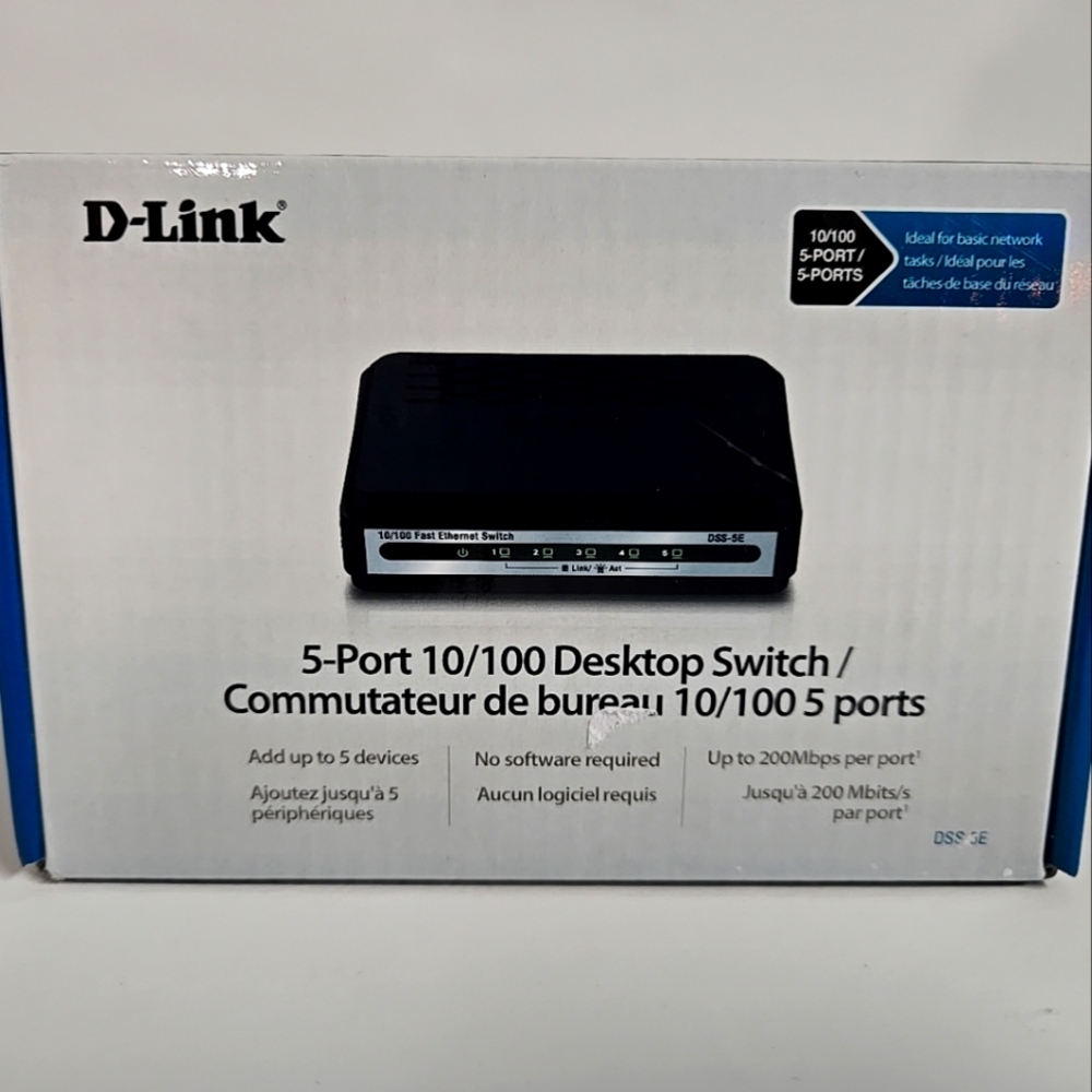 Brand New DLinkGo by D-Link DSS-5E 5-Port 10/100 Desktop Ethernet Network Switch